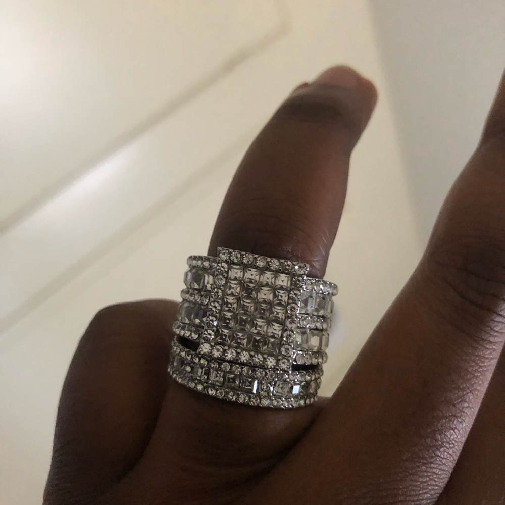 Gorgeous Sz 7 silver 2-piece ring